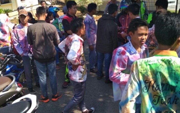 Puluhan Pelajar saat diamankan