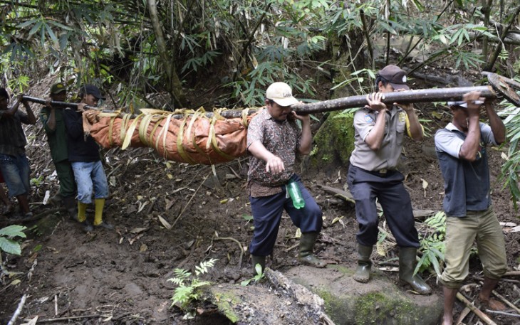 Proses Evakuasi Penemuan Mayat. Foto (Tribratanewsbengkulu.com)