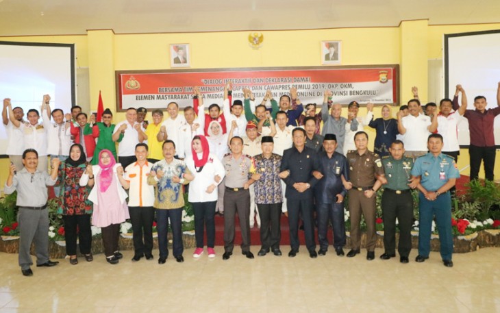 Polda Bengkulu Deklarasi Pemilu Damai Bersama Instansi Terkait