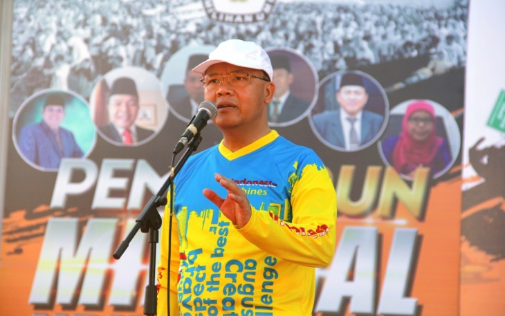 Gubernur Bengkulu Rohidin Mersyah Memberikan Sambutan Dalam Pemilu RUN Milenial  2019