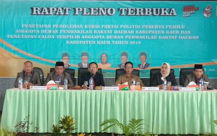 KPUD Kaur Tetapkan 25 Calon Anggota Terpilih DPRD Kaur 