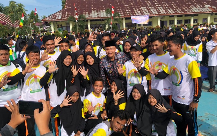 Gubernur Bengkulu Rohidin Mersyah Resmikan Sahabat Tagana Sekolah di Kabupaten Muko Muko 