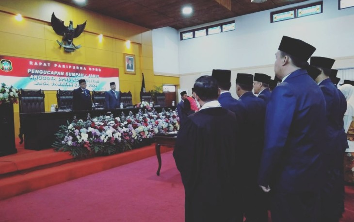 Suasana Pelantikan anggota DPRD Kota Blitar masa jabatan tahun 2019-2024.
