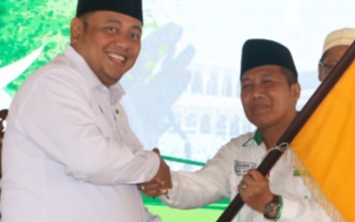 Wali Kota Tegal Dedy Yon Supriyono Saat Tasyakuran Jamaah Haji Kota Tegal Tahun 2019 di Pendopo Ki Gede Sebayu Balai Kota Tegal