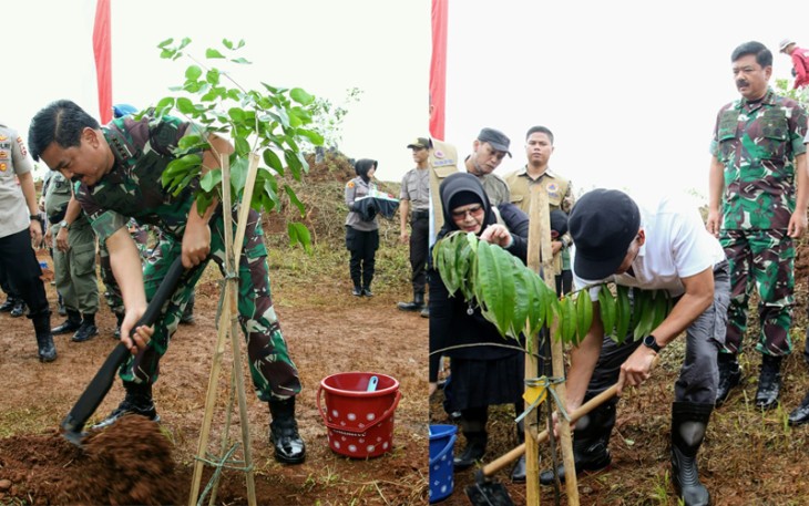Panglima TNI dan Kapolri Bersama Iwan Fals Tanam 2020 Pohon