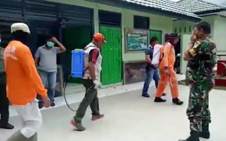 Kodim 1310/Bitung Adakan Penyemprotan Disinfektan