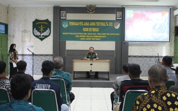 Kodim 0507/Bekasi Gelar Kegiatan Pembinaan Peta Jarak Jaring Teritorial TA.2020