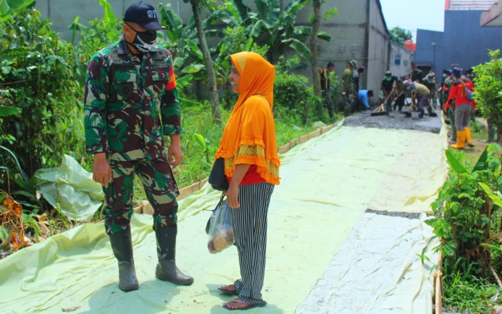 Satgas TMMD 107 Kodim 0508/Depok Cor Jalan Haji Amin