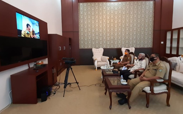 Video Conferance Gubsu Dengan Kepala Daerah se-Sumatera Utara