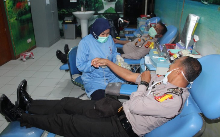 Kapolres Lhokseumawe Kerahkan Personel Bantu Stok Darah 
