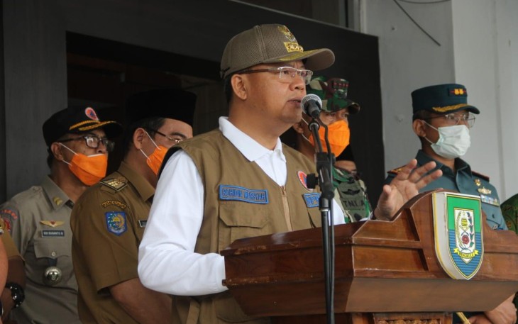 Gubernur Bengkulu Rohidin Mersyah saat jumpa pers