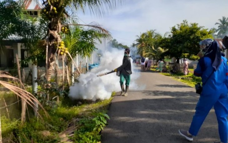 Fogging di Desa Nanjungan Kecamatan Pino Raya Kabupaten Bengkulu Selatan 