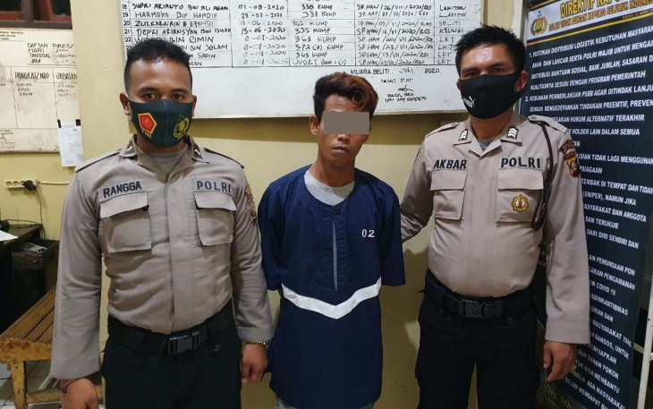 Terduga pelaku saat diamankan