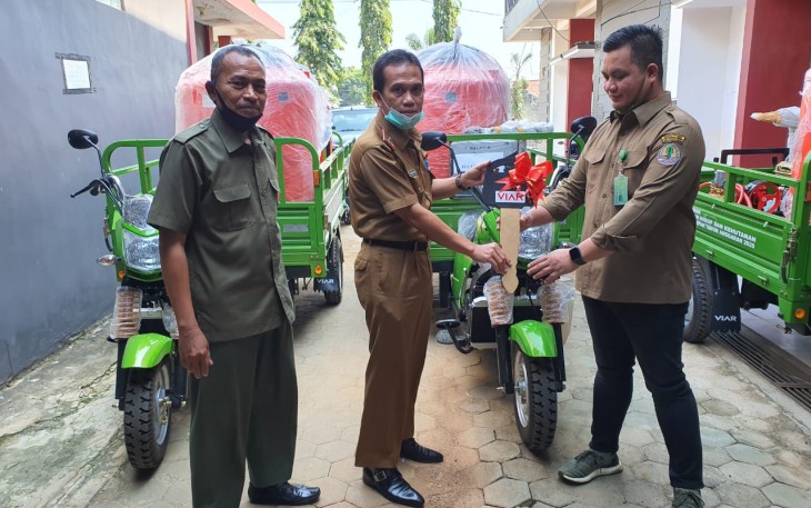 Pemkab Tulang Bawang Terima Bantuan 2 Unit Bentor Untuk Penyemprotan Disinfektan