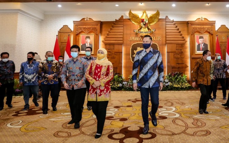 Ketua Umum Partai Demokrat Agus Harimurti Yudhoyono Menemui Gubernur Jawa Timur Khofifah Indar Parawansa