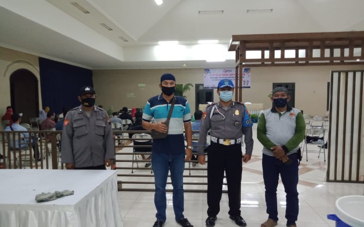Kapolsek Brangsong  AKP Amin Supangat, S.H. M.M.saat menghadiri Bintek PTPS di RM Salsabil Brangsong Kendal. Rabu 3/12/2020.