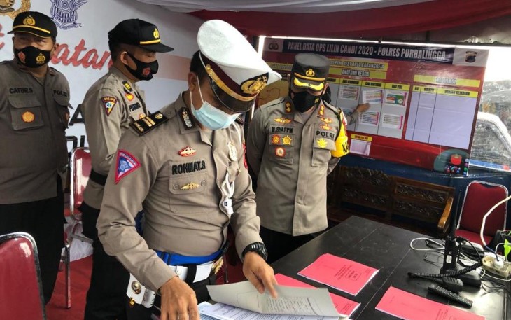 Kapolres Purbalingga AKBP Muchammad Syafi Maulla Melakukan Pengecekan Kesiapan pengamanan Operasi Lilin Candi 2020 di Sejumlah Pos Yang Tersebar di Berbagai Lokasi Wilayah Kabupaten Purbalingga