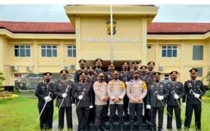 Kapolres OKI Pimpin Upacara Kenaikan Pangkat dan Purna Bakti Personil Polres 