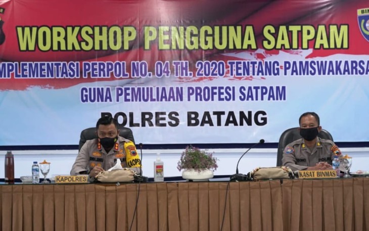 Satuan Pengamanan (Satpam) Mengikuti Workshop dan Focus Group Discussion di Rupatama Mapolres Batang