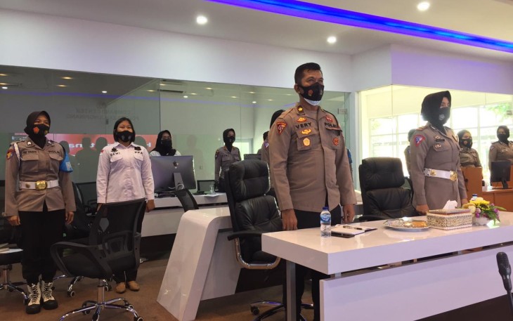 Polwan Polres Tanjung Pinang Ikuti Webinar Pelatihan Peningkatan Kemampuan Dalam Penegakan Hukum 