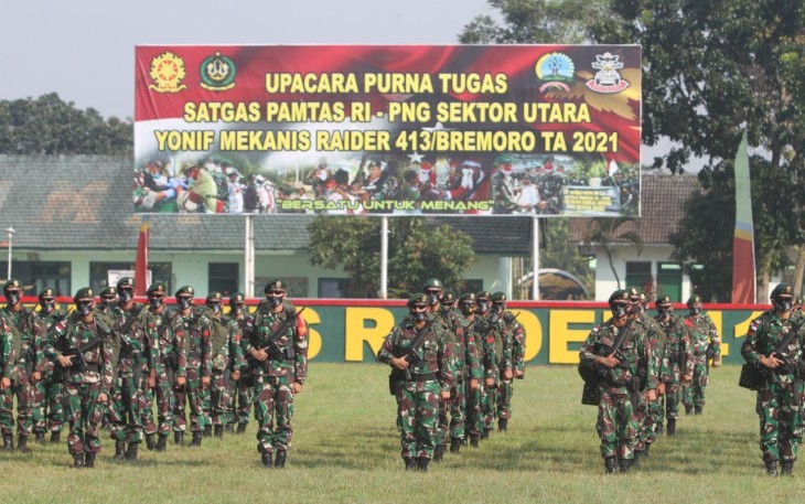 Satgas 413/Bremoro Kostrad Kembali Tiba di Markas