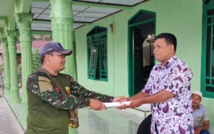 Ucap Syukur Kepala Dusun Huta Baru Desa Batu Tunggal Mesjid Al- Ihsan Dapat Pengecatan Dari TNI