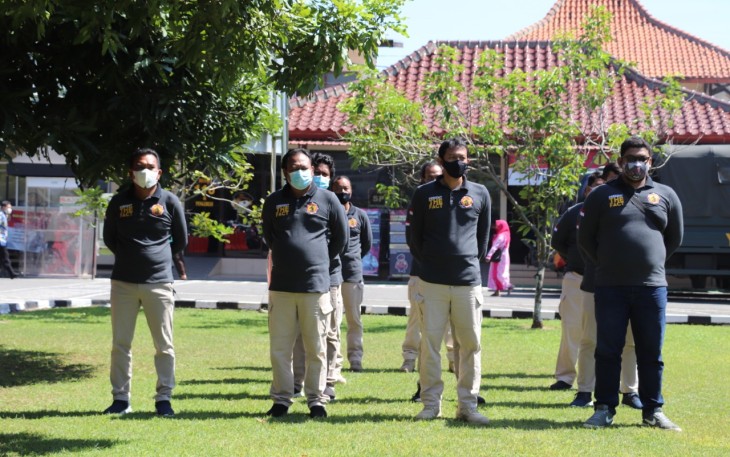 Jajaran Polres Kendal laksanakan apel guna persiapan pengamanan kunjungan Jokowi Rabu 21/4/21