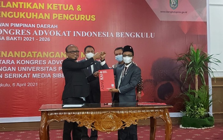 SMSI Teken MoU dengan Kongres Advokat Indonesia Bengkulu