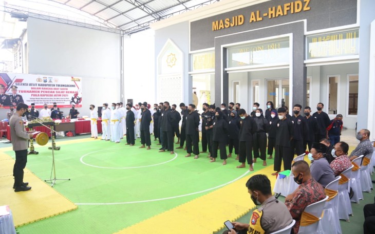 Kapolres Tulungagung Pimpin Pembukaan Seleksi Atlit Dalam Rangka Turnamen Pencak Silat Remaja Piala Kapolda Jatim Tahun 2021