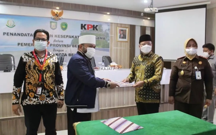 Disaksikan KPK RI, Gubernur dan Walikota Teken Kesepakatan Bersama Pengelolaan Pantai Panjang Bengkulu