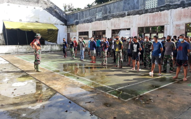 Dan SSK saat pimpin apel pagi di hari ke 29 pelaksanaan TMMD
