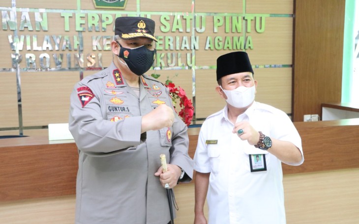Kapolda Bengkulu Irjen Pol Drs Guntur Setyanto MSi Kunjungi Kanwil Kemenag Provinsi Bengkulu 