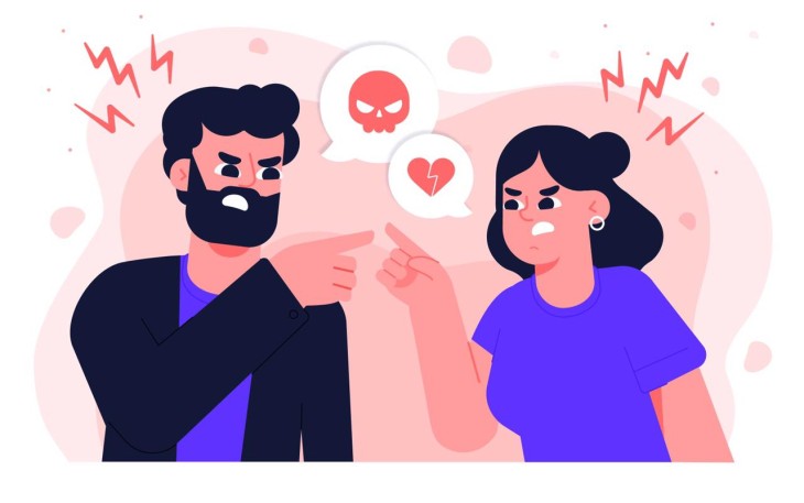 (Ilustrasi pasangan beradu argumen. Sumber : freepik.com)