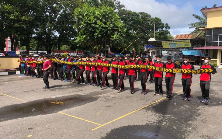 Asah Kemampuan Anggota, Polres Bengkulu Gelar Latihan Dalmas Berkala