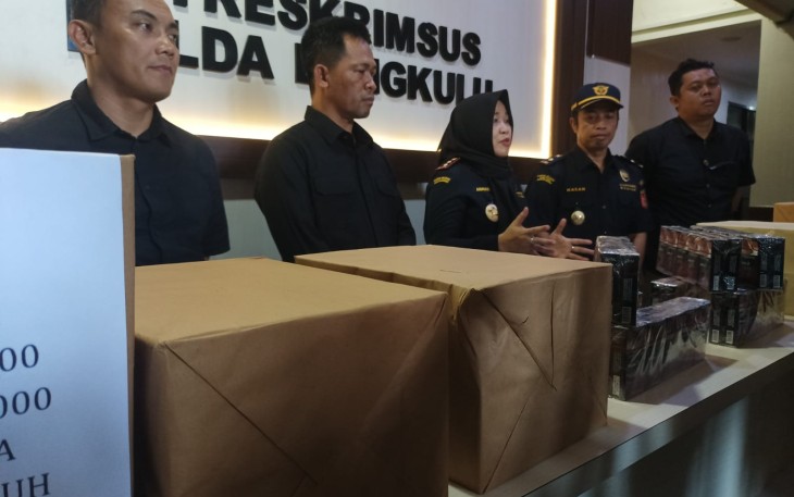 Ditreskrimsus Polda Bengkulu saat ekspos barang bukti