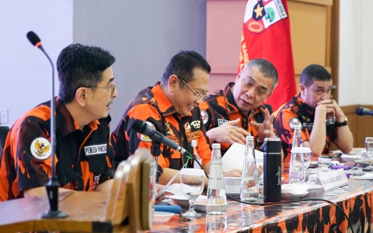 Bamsoet dalam Diklat Khusus Pimpinan Pemuda Pancasila di Kantor MPN Pemuda Pancasila, Jakarta, Sabtu (15/10/22).