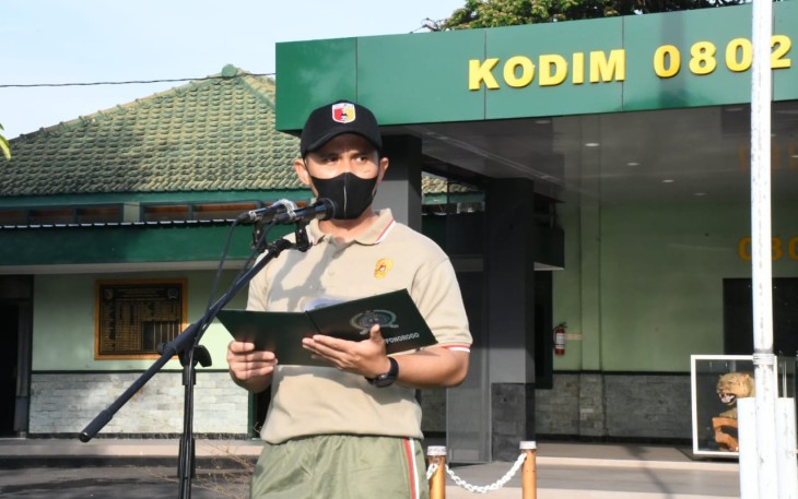 Kodim 0802/Ponorogo saat Gelar Upacara Peringatan Hari Olahraga Nasional XXXIX Tahun 2022