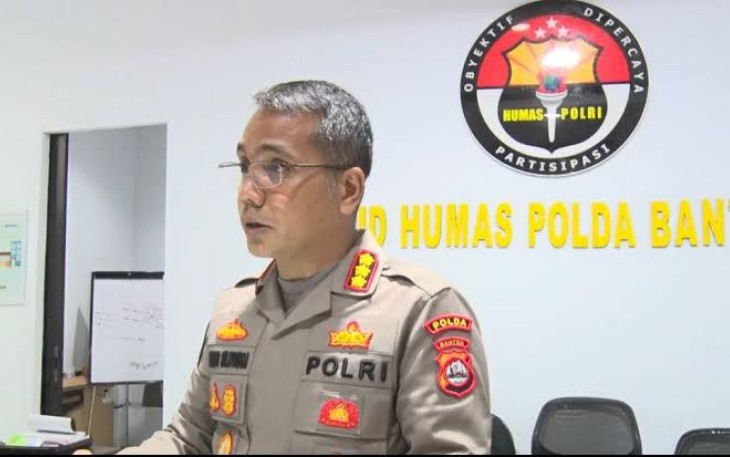 Kabid Humas Polda Banten Kombes Shinto saat memberikan keterangan pers