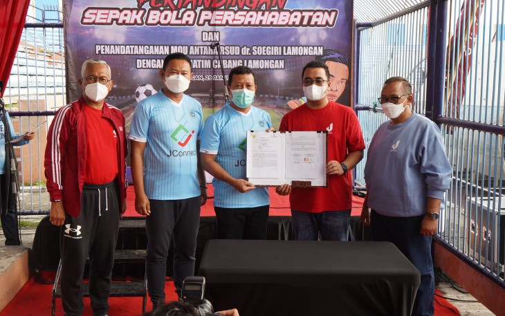 Penandatanganan PKS antara Bank Jatim dengan RSUD dr. Soegiri dan BUMDes