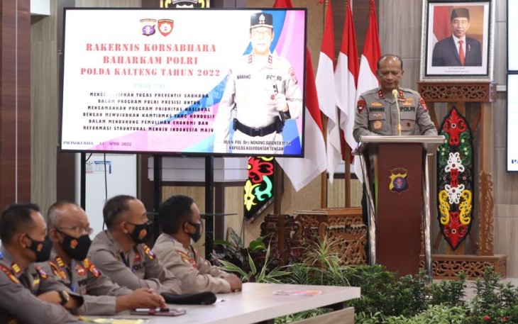 Wujudkan Polri Presisi, Kapolda Kalteng Buka Rakernis Fungsi Sabhara Tahun 2022