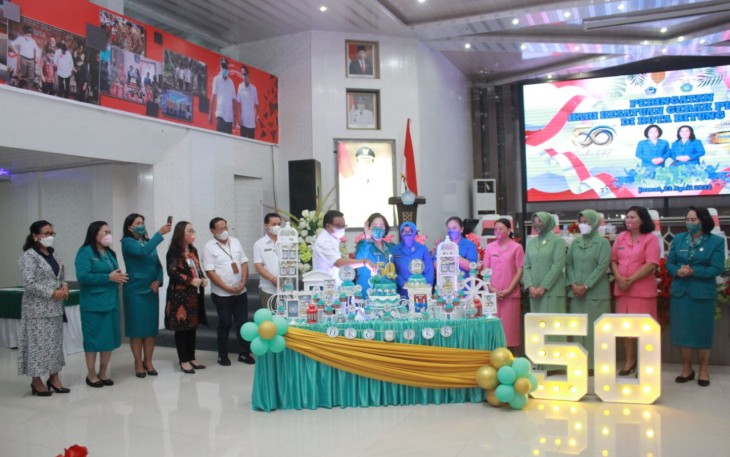 Puncak acara HKG PKK Kota Bitung ke-50 Tahun, Jumat (22/4/2022)