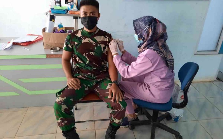 Vaksinasi booster di perbatasan, Jum'at (22/4/2022)