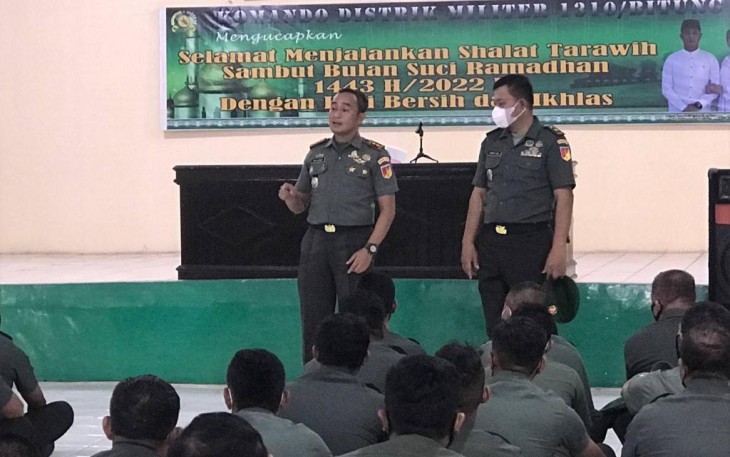 Dandim 1310/Bitung, saat memberikan arahan, Kamis (28/4/2022)