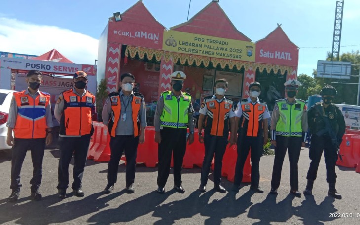Pos pam mudik lebaran 2022 Kota Makassar. Selasa (03/05/2022)