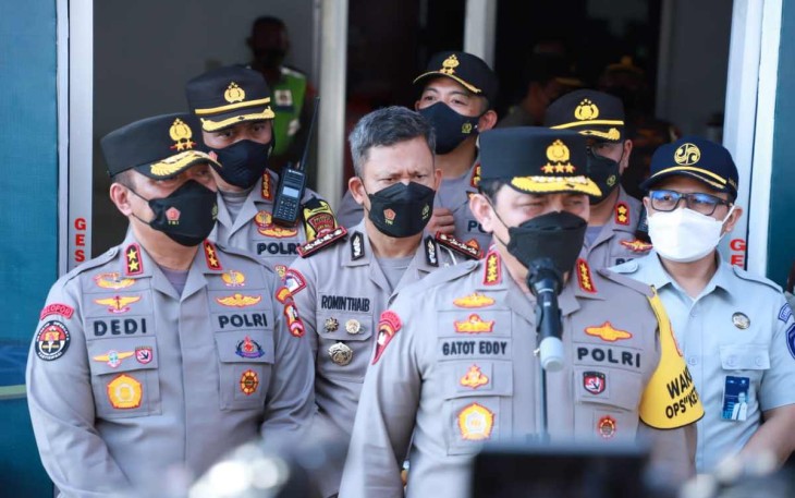 Wakapolri saat memberikan keterangan pers di GT Palimanan Tol Cipali. Jum'at (06/05/2022)