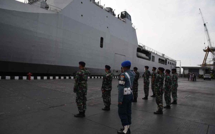 Apel kesiapan personil KRI Banda Aceh-593 sebelum bertolak ke Semarang. Sabtu (07/05/2022)