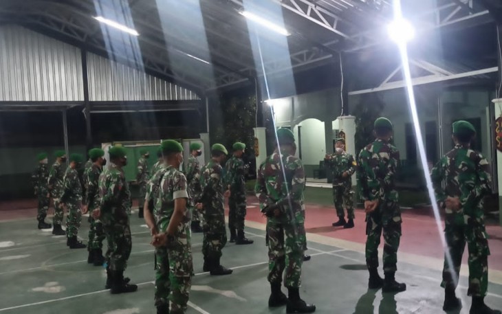 Apel kesiapan prajurit pengamanan Idul Fitri di Makodim. Sabtu (07/05/2022)