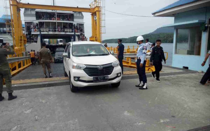 Satpomau siap siaga antisipasi arus balik mudik di pelabuhan Balohan Sabang. Senin (09/5/2022)