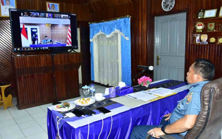 Pangkoarmada III rapat bersama Wakasal secara vidcon. Kamis (19/05/2022)