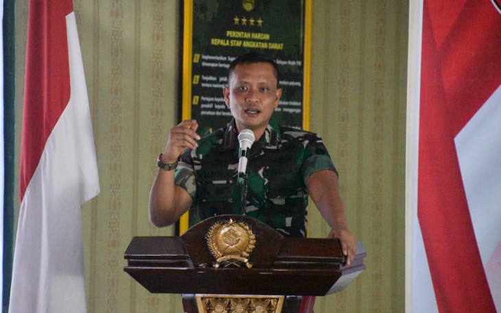 Danrem 071 saat memotivasi prajuritnya. Jum'at (20/05/2022)
